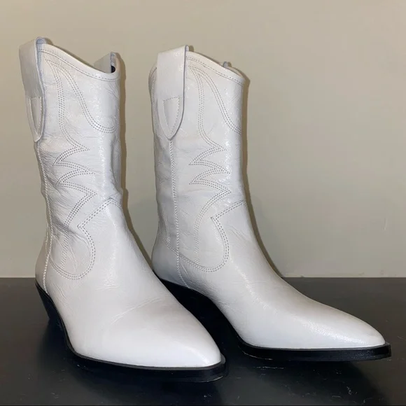 Rebecca Minkoff Kaiegan Cowboy Boots White NIB 5 - Picture 2 of 8